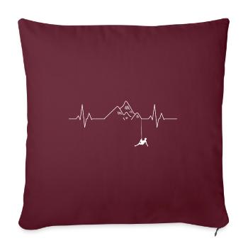 Ecg Heartbeat Graphic Bouldering Mountaineering Bo - Sofakissenbezug 45 x 45 cm - Burgunderrot - Vorne