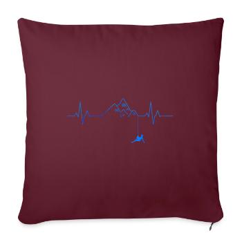 Ecg Heartbeat Graphic Bouldering Mountaineering Bo - Sofakissenbezug 45 x 45 cm - Burgunderrot - Vorne
