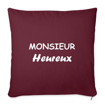 Monsieur Heureux - Housse de coussin décorative 45 x 45 cm - bordeaux - Devant
