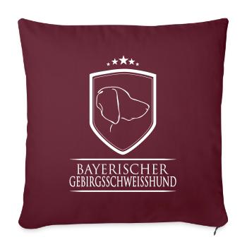 BAYERISCHER GEBIRGSSCHWEISSHUND WAPPEN - Sofakissenbezug 45 x 45 cm - Burgunderrot - Vorne