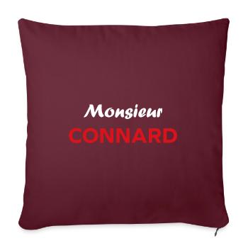 Monsieur connard - Housse de coussin décorative 45 x 45 cm - bordeaux - Devant