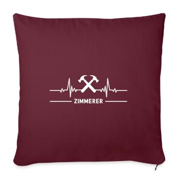Zimmerer Herzschlag Herz EKG Zimmererherzschlag - Sofakissenbezug 45 x 45 cm - Burgunderrot - Vorne