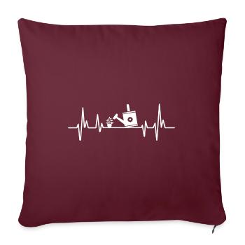 Ecg Heartbeat Graphic Gardening Gardener Horticult - Sofakissenbezug 45 x 45 cm - Burgunderrot - Vorne