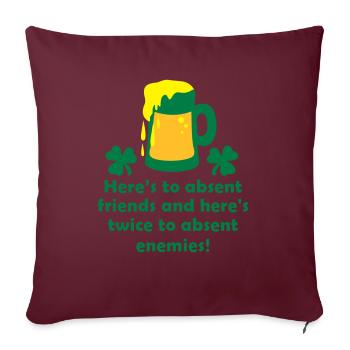 toast pour la tasse à bière de saint-patrick - Housse de coussin décorative 45 x 45 cm - bordeaux - Devant
