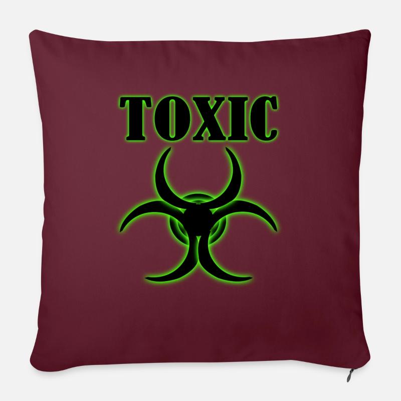 Toxic mit Zeichen - Sofakissenbezug 45 x 45 cm - Burgunderrot