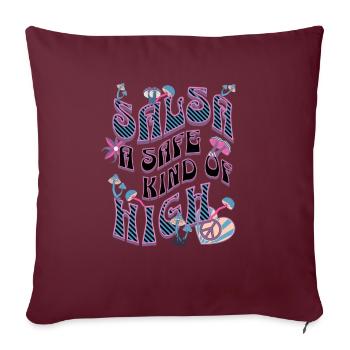 Salsa style hippie, flower power, style rétro, - Housse de coussin décorative 45 x 45 cm - bordeaux - Devant