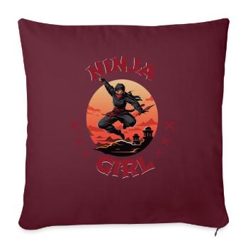 Charming Ninja Fighter I Ninja Girl I Ninja - Sofakissenbezug 45 x 45 cm - Burgunderrot - Vorne