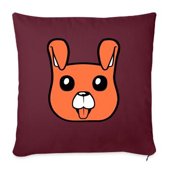 Visage de chien Petit chiot heureux Animal de compagnie - Housse de coussin décorative 45 x 45 cm - bordeaux - Devant