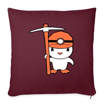 Duck Miner Pickaxe Helmet Lamp Miner - Sofa pillowcase 17,3'' x 17,3'' (45 x 45 cm) - burgundy - Front