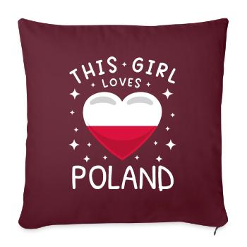 Pologne Drapeau utilisé Look Polska Drapeau polonais - Housse de coussin décorative 45 x 45 cm - bordeaux - Devant