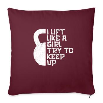 Kettlebell Kettleball s’adonnent à l’haltère fitness - Housse de coussin décorative 45 x 45 cm - bordeaux - Devant