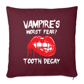Dental Vampire Joke Dentist - Sofakissenbezug 45 x 45 cm - Burgunderrot - Vorne