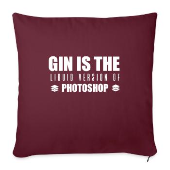 GIN - Version liquide de Photoshop - Tonic - Drink - Housse de coussin décorative 45 x 45 cm - bordeaux - Devant