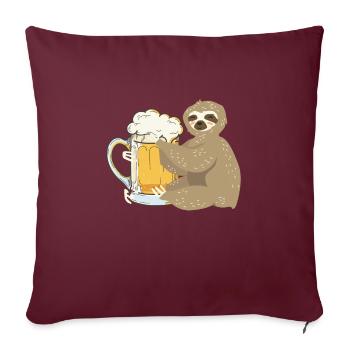 Sloth Hugs Beer Stein - Chill - Witzig - Fête - Housse de coussin décorative 45 x 45 cm - bordeaux - Devant