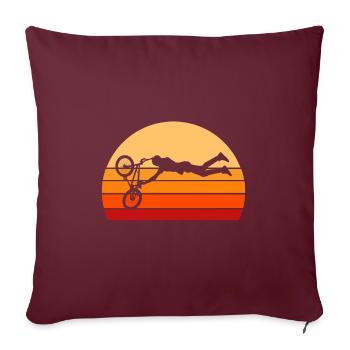 Vélo de cycliste BMX Vintage Stunt Extreme Sport Bike - Housse de coussin décorative 45 x 45 cm - bordeaux - Devant