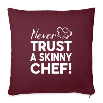 Skinny Chef Grillman Chef de cuisine à griller - Housse de coussin décorative 45 x 45 cm - bordeaux - Devant
