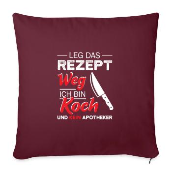 Recette Koch Pharmacien Drôle De dicton art culinaire - Housse de coussin décorative 45 x 45 cm - bordeaux - Devant