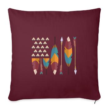 Drapeau américain fierté amérindienne - Housse de coussin décorative 45 x 45 cm - bordeaux - Devant