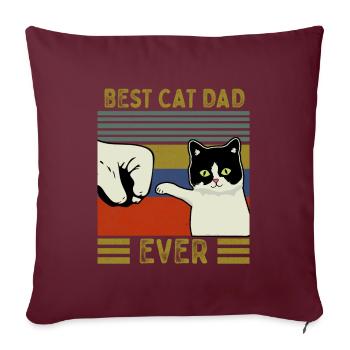 Vintage Meilleur Chat Papa Jamais Bump Fit - Housse de coussin décorative 45 x 45 cm - bordeaux - Devant