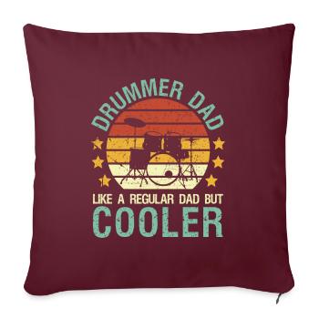 Schlagzeug Papa Drummer Geschenk Schlagzeuger - Sofakissenbezug 45 x 45 cm - Burgunderrot - Vorne