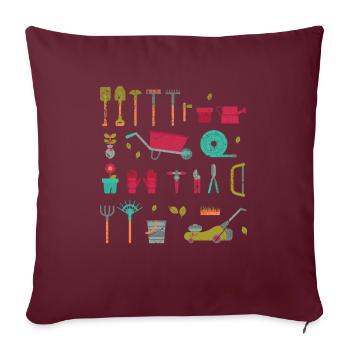Jardinier paysagiste Evolution Horticulture - Housse de coussin décorative 45 x 45 cm - bordeaux - Devant