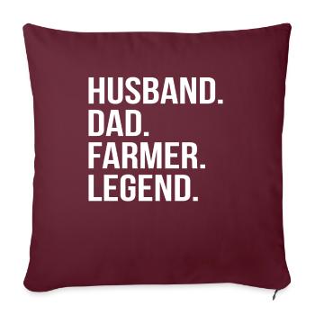 Mari Agriculteur Héros Papa Cadeau de Fête des Pères - Housse de coussin décorative 45 x 45 cm - bordeaux - Devant
