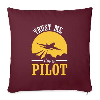 Pilote d’avion volant Sport Idée cadeau - Housse de coussin décorative 45 x 45 cm - bordeaux - Devant