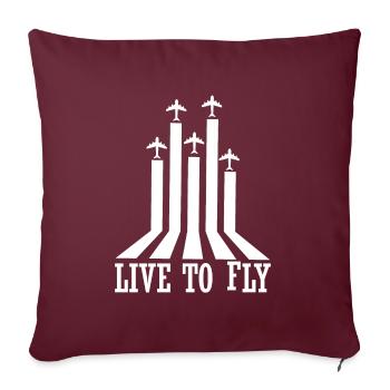 Pilote d’avion volant Sport Idée cadeau - Housse de coussin décorative 45 x 45 cm - bordeaux - Devant