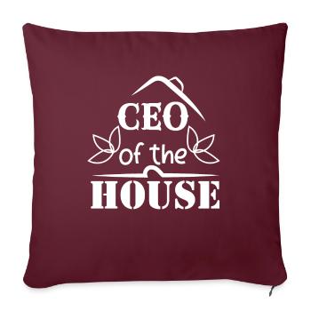 Chef de famille Papa Grand-père Maman Grand-mère - Housse de coussin décorative 45 x 45 cm - bordeaux - Devant
