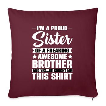 Frère Sœur Jumeaux Frères et sœurs - Housse de coussin décorative 45 x 45 cm - bordeaux - Devant