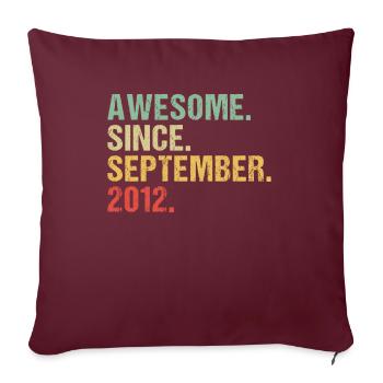 Septembre 2012 - Anniversaire en septembre - Housse de coussin décorative 45 x 45 cm - bordeaux - Devant