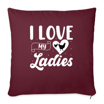 Drôle de dire propriétaire de poulet éleveur de poulet - Housse de coussin décorative 45 x 45 cm - bordeaux - Devant