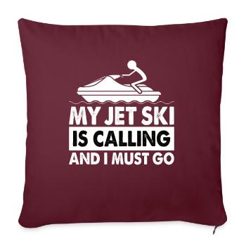 Jetski Sport Eau Moto Sports Nautiques Cadeau - Housse de coussin décorative 45 x 45 cm - bordeaux - Devant
