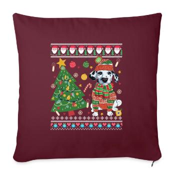 Chien de Noël Propriétaire de chien de Noël Animal - Housse de coussin décorative 45 x 45 cm - bordeaux - Devant