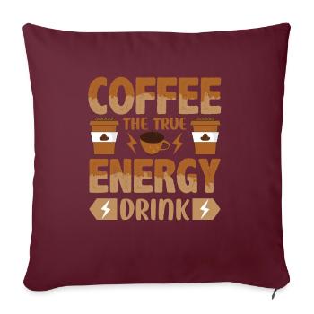 Kaffee Sarkasmus Freunde Glück Freude Cappuccino - Sofakissenbezug 45 x 45 cm - Burgunderrot - Vorne