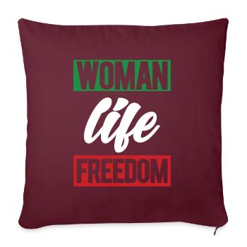 Femmes Vie Liberté Iranienne Mahsa Amini Iran - Housse de coussin décorative 45 x 45 cm - bordeaux - Devant