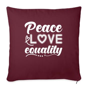 Paix Paix Amour Paix Mondiale Paix - Housse de coussin décorative 45 x 45 cm - bordeaux - Devant