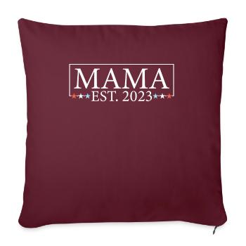 Maman 23 Annonce Mère Bébé Futur maman 2023 - Housse de coussin décorative 45 x 45 cm - bordeaux - Devant