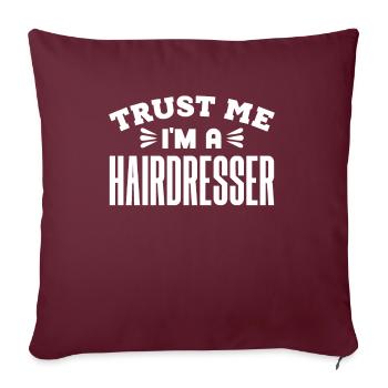 Coiffeur avec coeur coiffeur coiffeur cadeau de coiffure - Housse de coussin décorative 45 x 45 cm - bordeaux - Devant