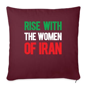 Femmes Vie Liberté Iranienne Mahsa Amini Iran - Housse de coussin décorative 45 x 45 cm - bordeaux - Devant