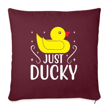 Entenfamilie Gummienten Badeente Entchen - Sofakissenbezug 45 x 45 cm - Burgunderrot - Vorne