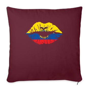 Drapeau du cœur de l’Équateur Drapeau espagnol - Housse de coussin décorative 45 x 45 cm - bordeaux - Devant