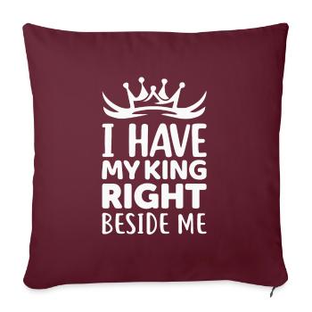 Look de partenaire de couple de mariage nouvellement marié - Housse de coussin décorative 45 x 45 cm - bordeaux - Devant