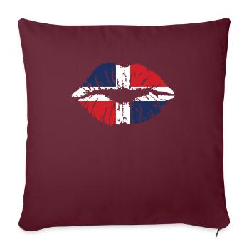 Drapeau du drapeau du cœur de la République dominicaine - Housse de coussin décorative 45 x 45 cm - bordeaux - Devant