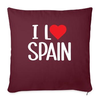 J’aime l’Espagne - Housse de coussin décorative 45 x 45 cm - bordeaux - Devant