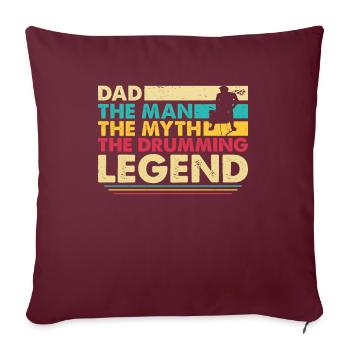 Batteur Père Batteur Batteur Papa - Housse de coussin décorative 45 x 45 cm - bordeaux - Devant