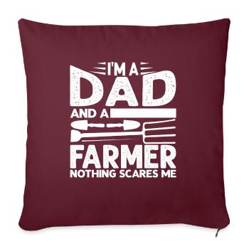 Bauer und Papa Geschenk Vater und landwirt - Sofakissenbezug 45 x 45 cm - Burgunderrot - Vorne
