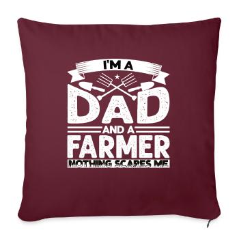 Bauer und Papa Geschenk Vater und landwirt - Sofakissenbezug 45 x 45 cm - Burgunderrot - Vorne