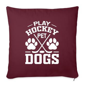 Club de hockey sur glace Sport d’équipe Cadeau Chiens - Housse de coussin décorative 45 x 45 cm - bordeaux - Devant