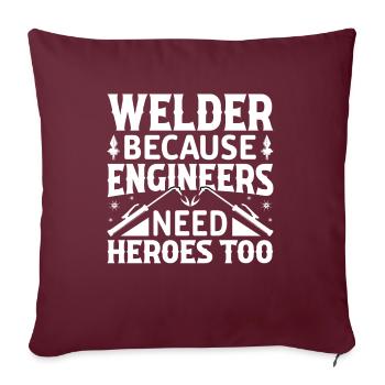 Schweißer Beruf Hitze Stahl Gas WIG MAG Schweißen - Sofakissenbezug 45 x 45 cm - Burgunderrot - Vorne